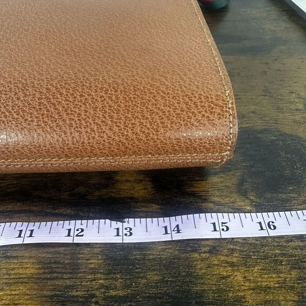 Gucci Vintage Briefcase Bag Large Brown Leather Italy Top Handle Laptop